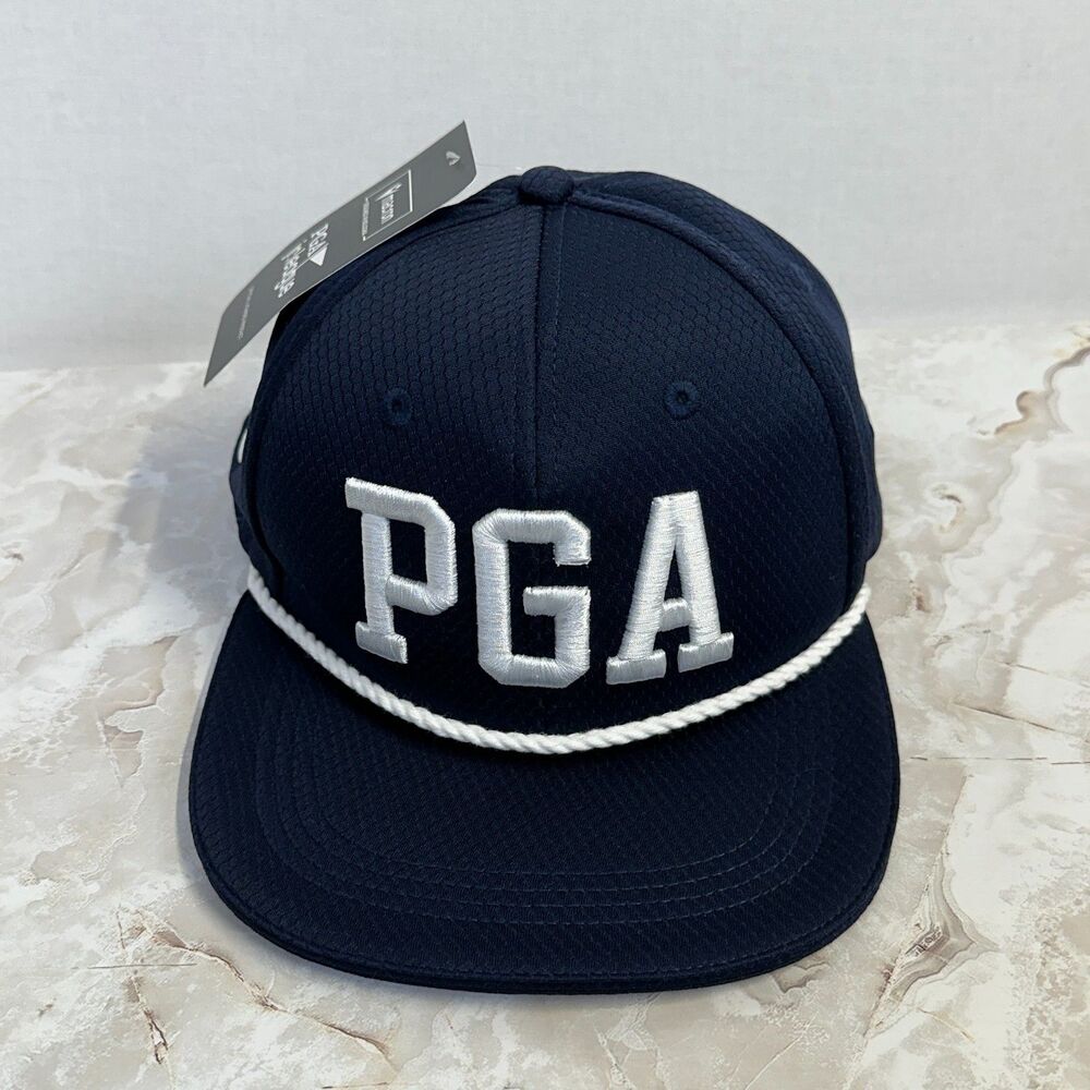 Macron PGA Golf Rope Snapback Hat Navy White Junior JR One Size